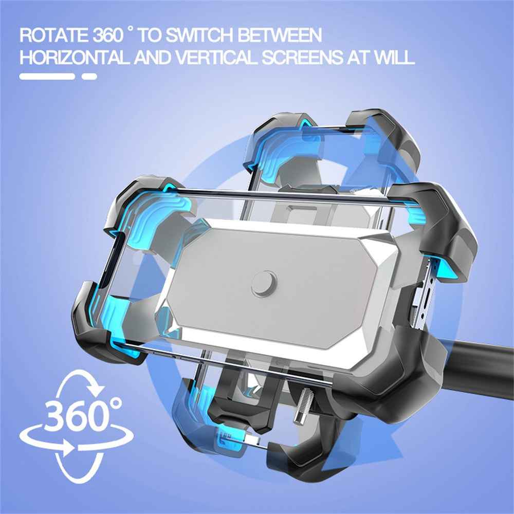 360 Degree Rotation Anti Shake Motorcycle Phone Mount Holder Stand for Electric Bike Scooter