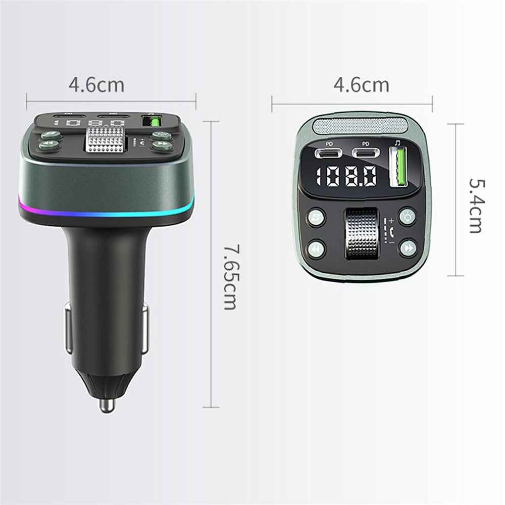 GZ08 Car BT MP3 Player with Car Charger Fast Charging Digital Display Voltage Lossless Audio Quality