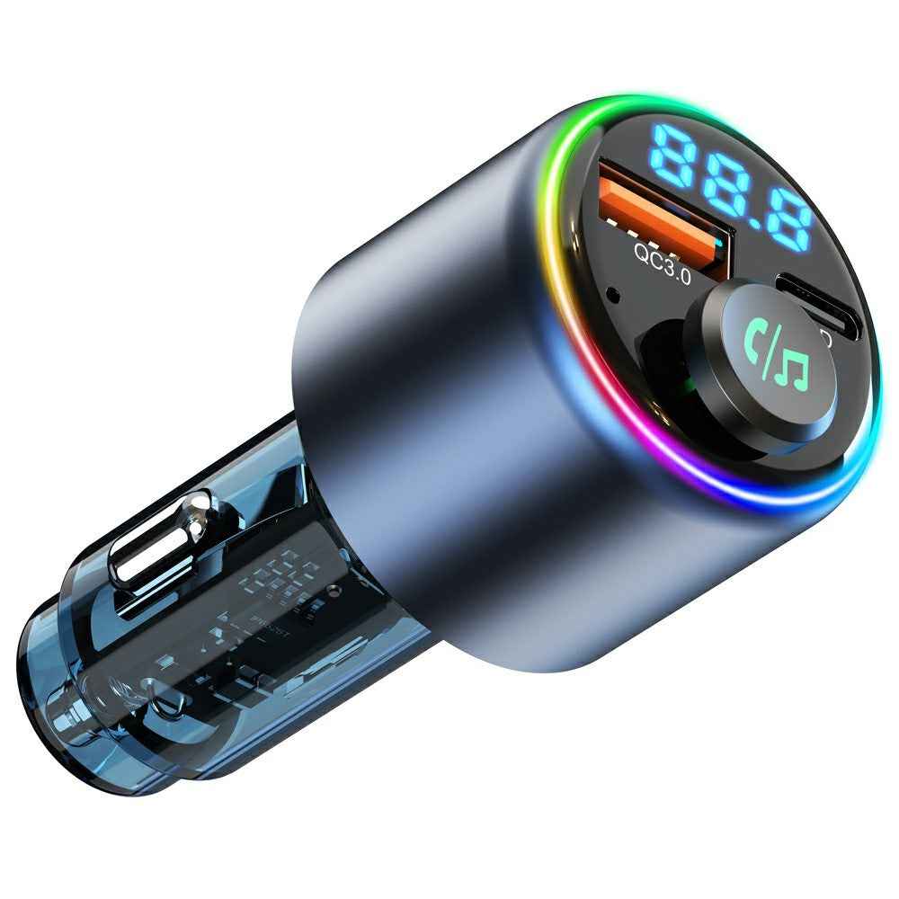 BC89 Car Charger 48W Fast Charging Adapter Bluetooth-Compatible MP3 Player FM Transmitter with Ambient Light