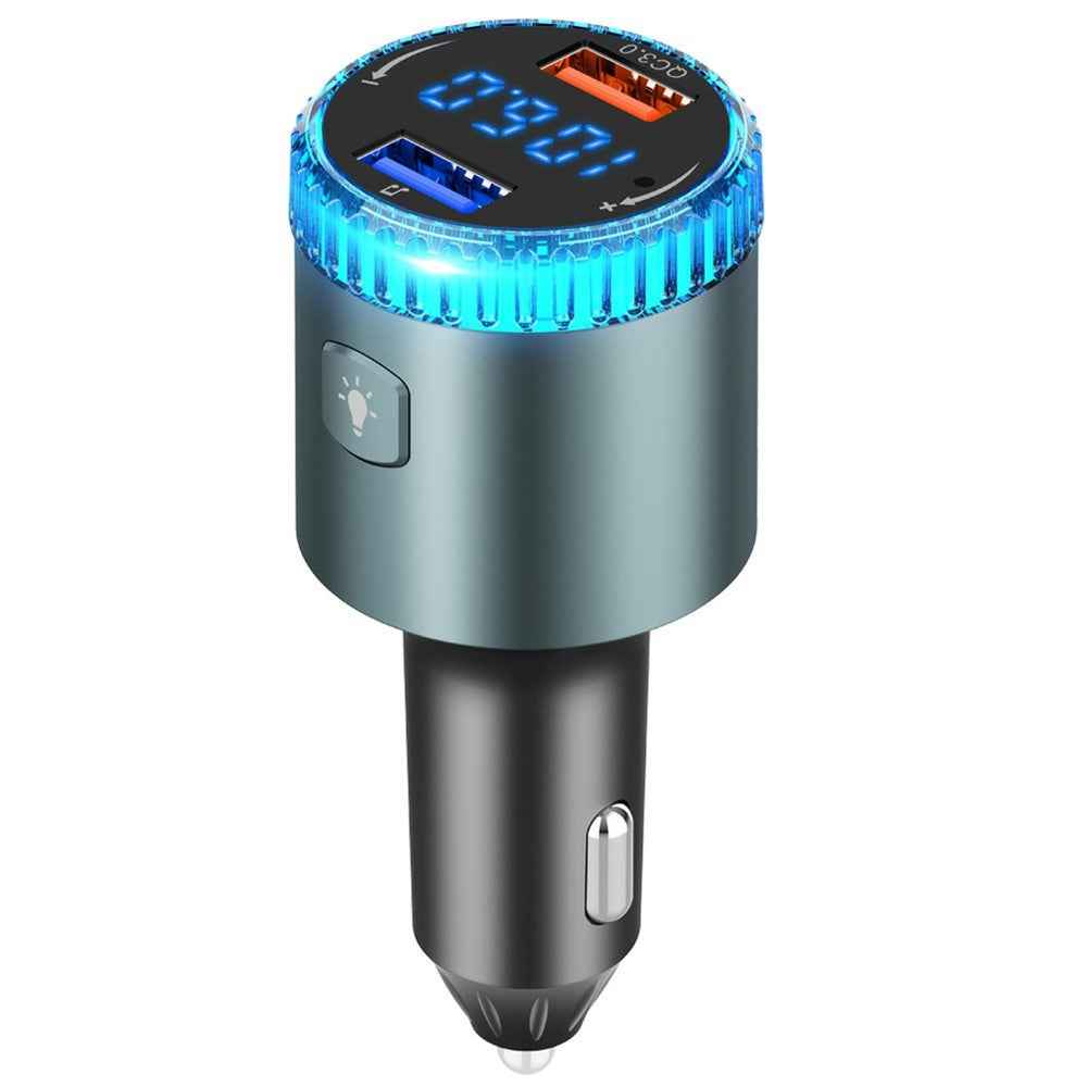 BC77 MP3 Player Ambient Light Digital Display Bluetooth-Compatible Car Charger FM Transmitter Support U-Disk