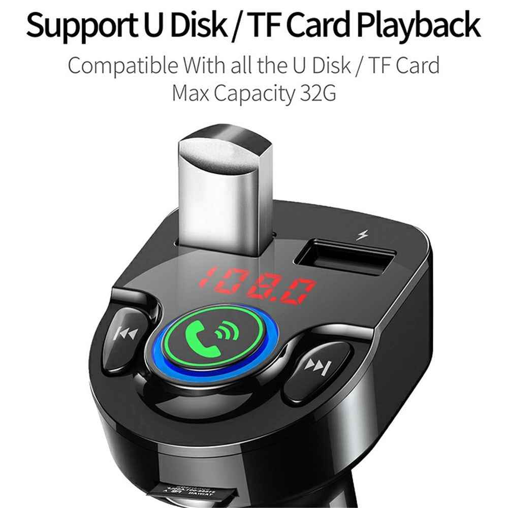 G32 Car Charger Voltage Detection FM Transmitter Bluetooth-Compatible MP3 Player with Voice Navigation