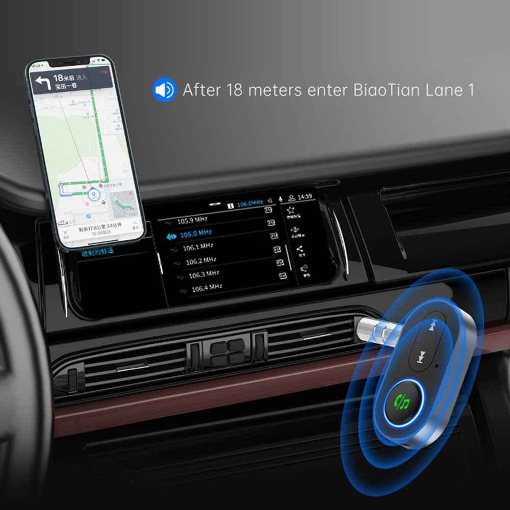 BR10 Car Bluetooth-compatible 5.0 Adapter 3.5mm Aux Audio Music Wireless Receiver Hands-free Call Adapter