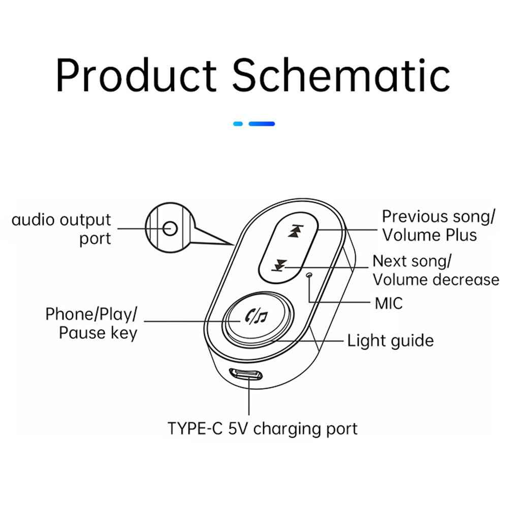 BR10 Car Bluetooth-compatible 5.0 Adapter 3.5mm Aux Audio Music Wireless Receiver Hands-free Call Adapter