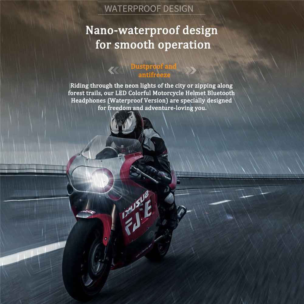 BT26 500m Intercom Motorcycle Helmet Bluetooth-Compatible Headset Waterproof Noise Cancelling Earphone