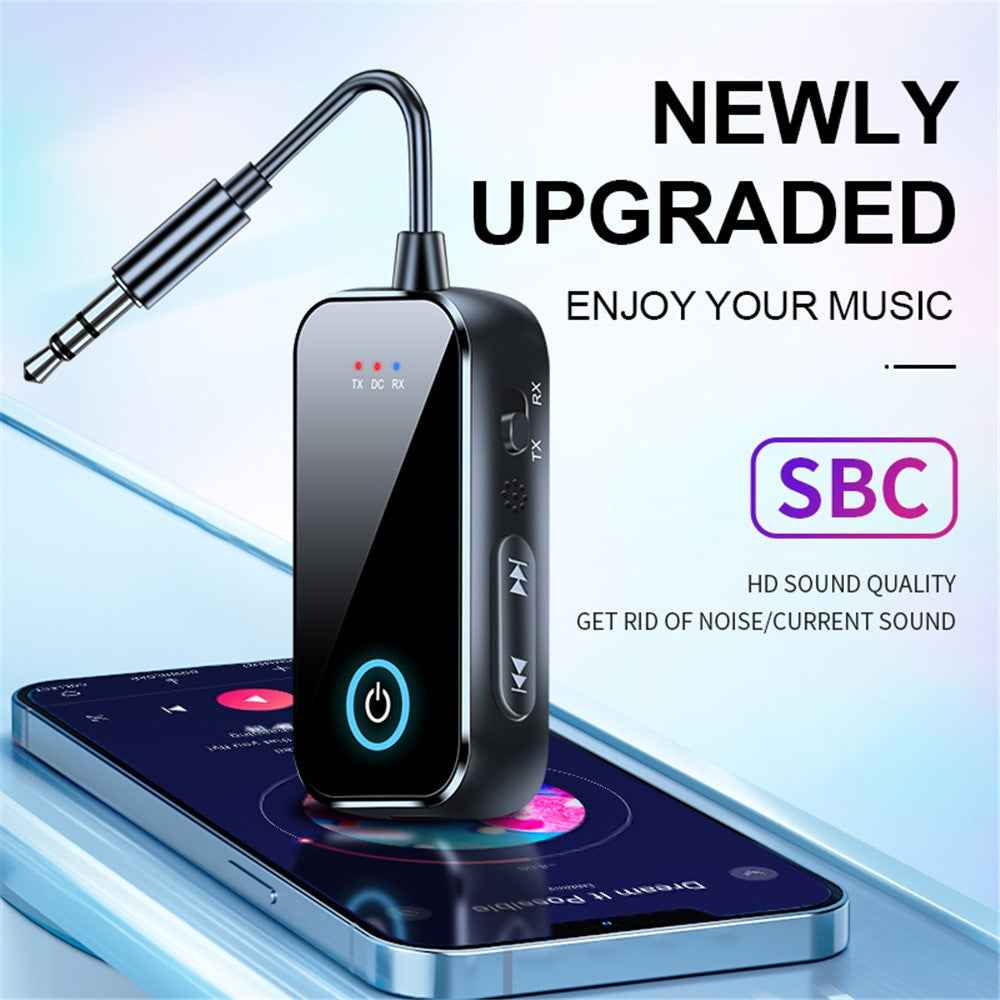 T80 Wireless Audio Transmitter Bluetooth-Compatible 5.4 Receiver / Transmitter 2-in-1 Adapter for Car AUX / TV / Speakers