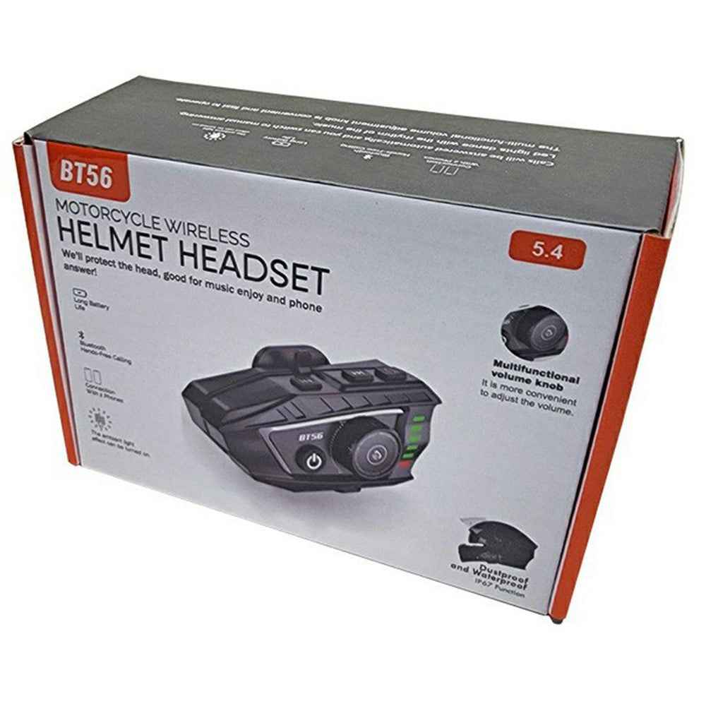 BT56 Motorcycle Helmet Headphone Bluetooth-Compatible Music Headset with Rhythm Light Effects