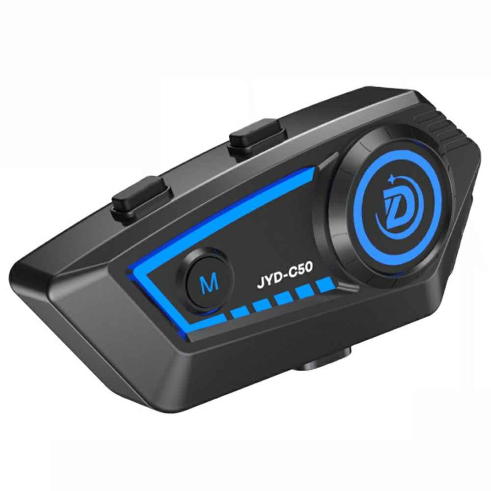 C50 Motorcycle Helmet Headphone Bluetooth-Compatible 5.4 Music Headset with Rhythm Light Effects
