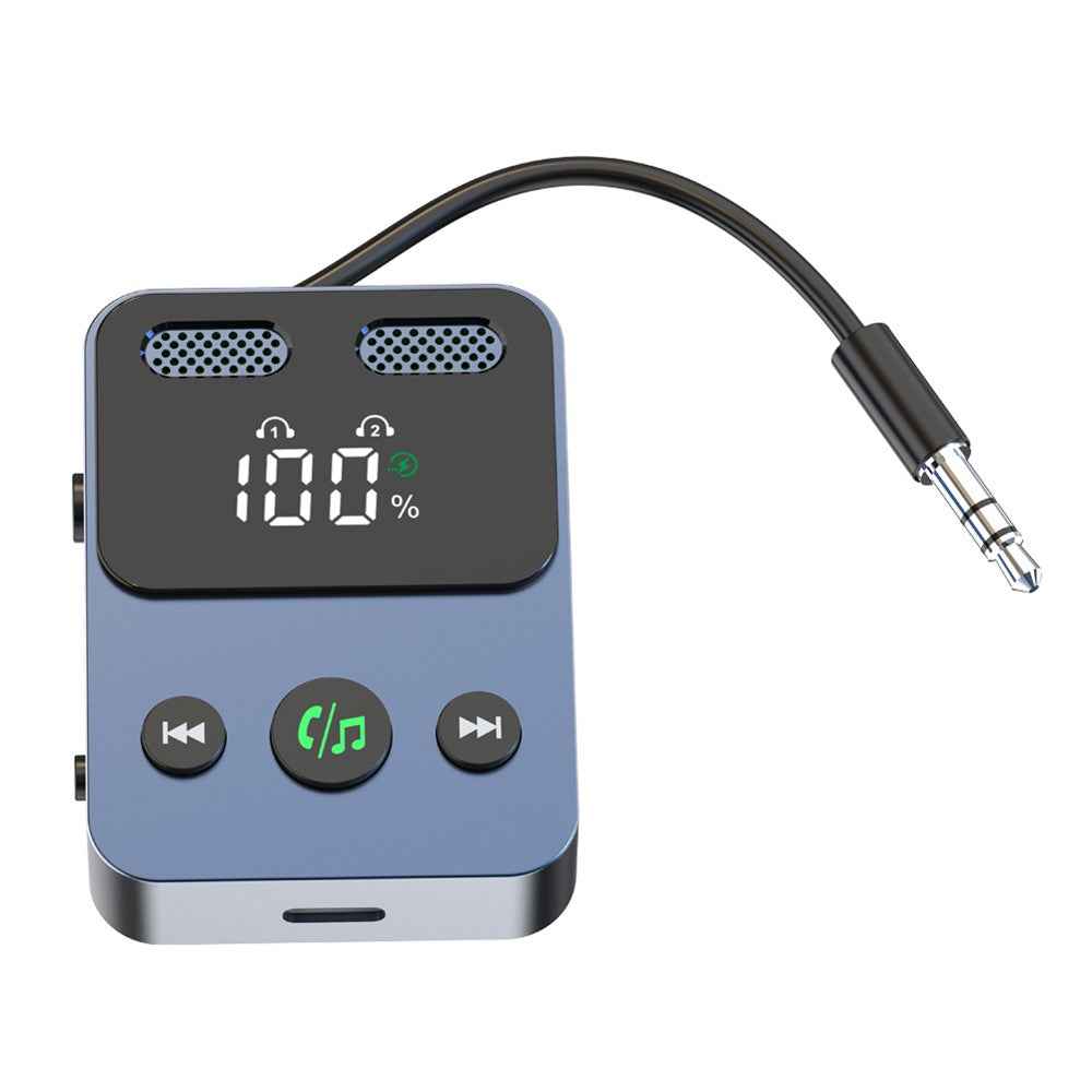 BR17 2 In 1 Digital Display Bluetooth-Compatible Receiver Transmitter Car Audio Adapter with Bass Boost