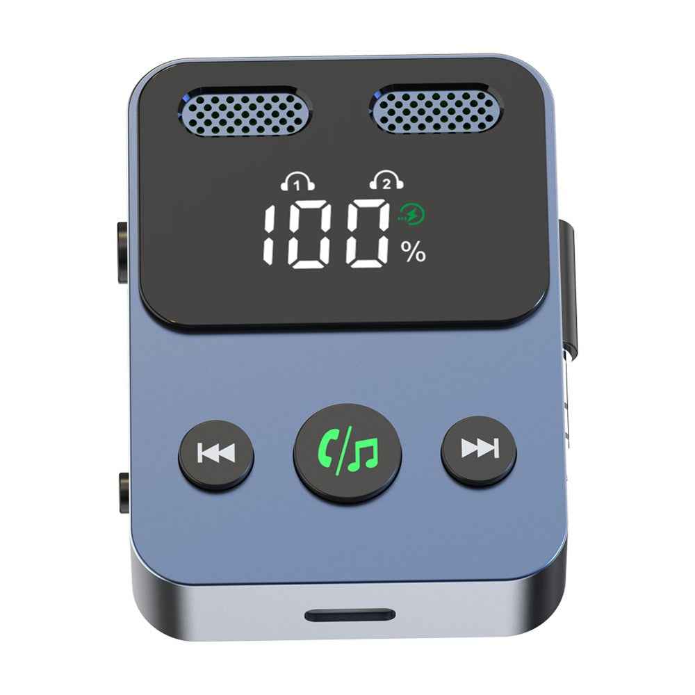 BR17 2 In 1 Digital Display Bluetooth-Compatible Receiver Transmitter Car Audio Adapter with Bass Boost