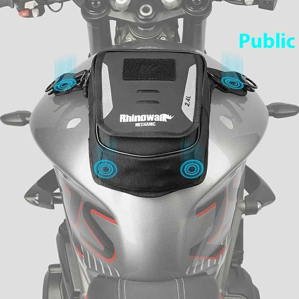RHINOWALK 2.4L Magnetic Motorcycle Tank Bag Polyester Multipurpose Crossbody Waist Pack Leg Bag