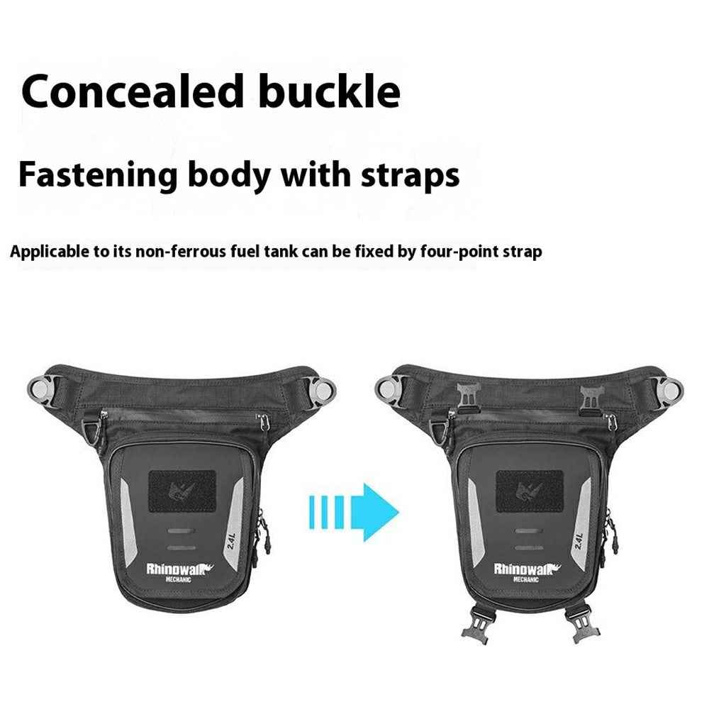 RHINOWALK 2.4L Magnetic Motorcycle Tank Bag Polyester Multipurpose Crossbody Waist Pack Leg Bag