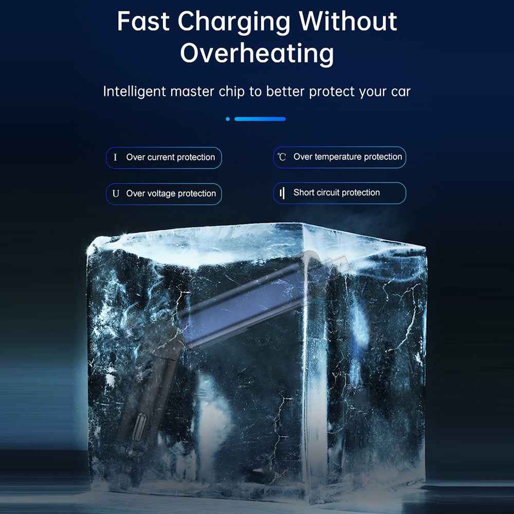 BC99 FM Transmitter Bluetooth-Compatible PD 65W Fast Charging Laptop Phone Car Charger with Retractable Cable