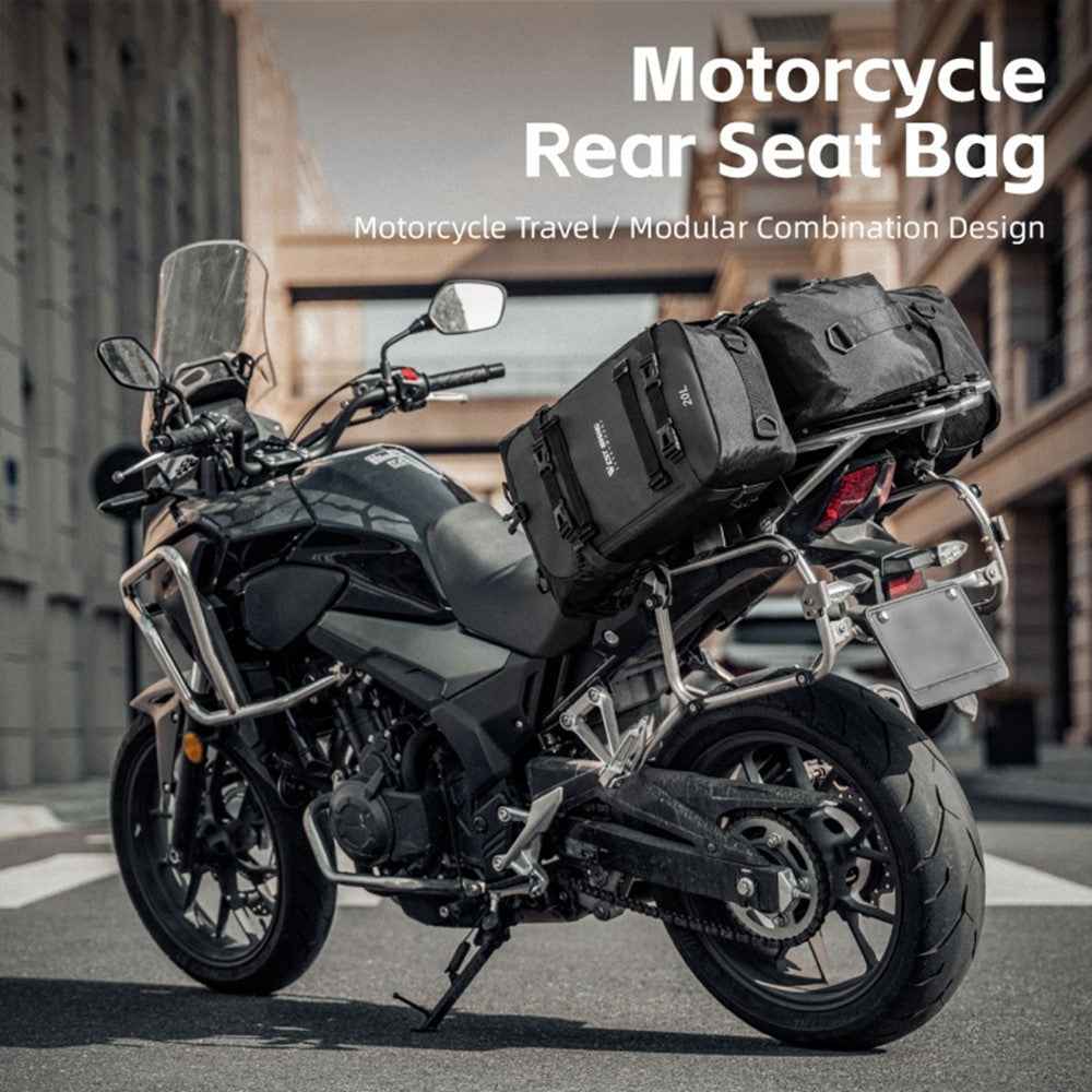 WEST BIKING 20L Large Capacity Motorcycle Side Bag Full Open Riding Bag Anti-Slip Mesh Pocket for Motorbike Travel