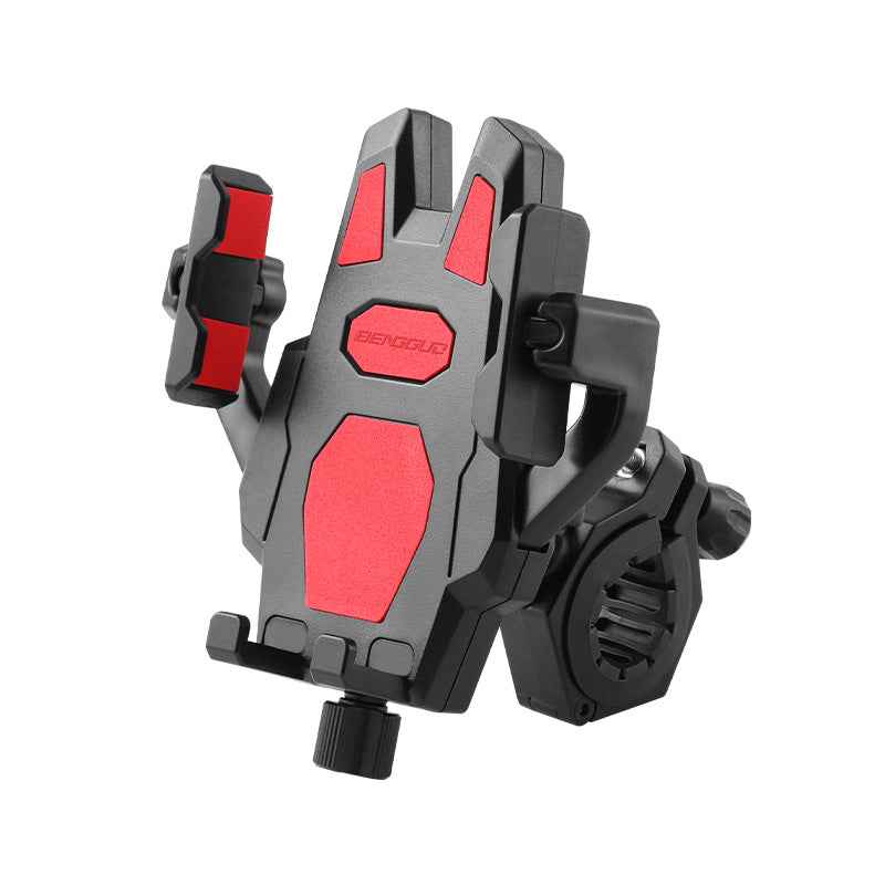 BENGGUO BG-1121 Bicycle Motorcycle Phone Holder 360-Degree Rotating Phone Mount for 55-95mm Devices Navigation Holder - Red Handlebar Style