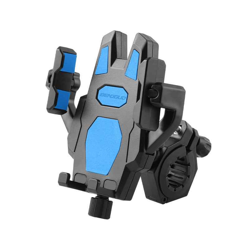 BENGGUO BG-1121 Bicycle Motorcycle Phone Holder 360-Degree Rotating Phone Mount for 55-95mm Devices Navigation Holder - Blue Handlebar Style