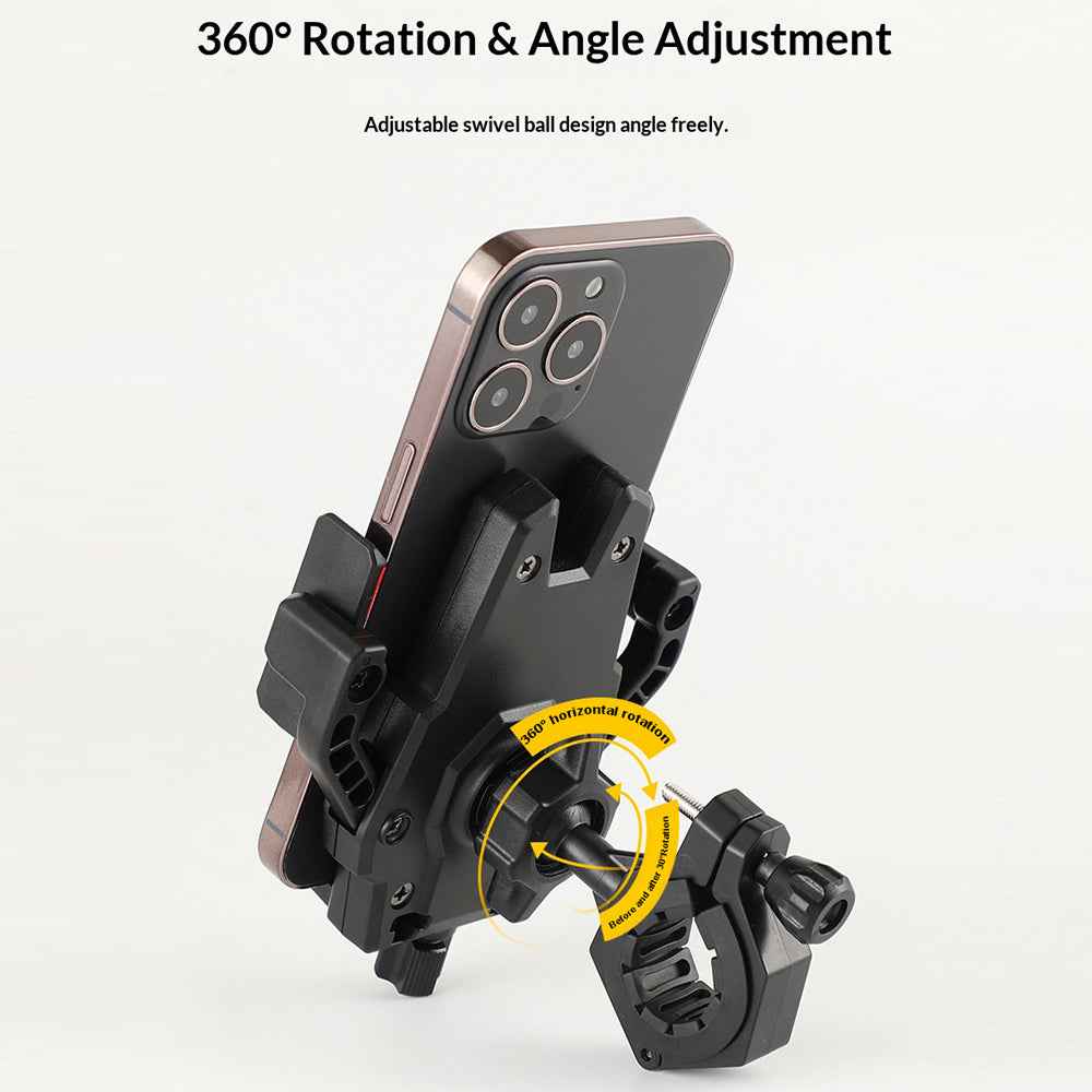 BENGGUO BG-1121 Bicycle Motorcycle Phone Holder 360-Degree Rotating Phone Mount for 55-95mm Devices Navigation Holder - Blue Handlebar Style