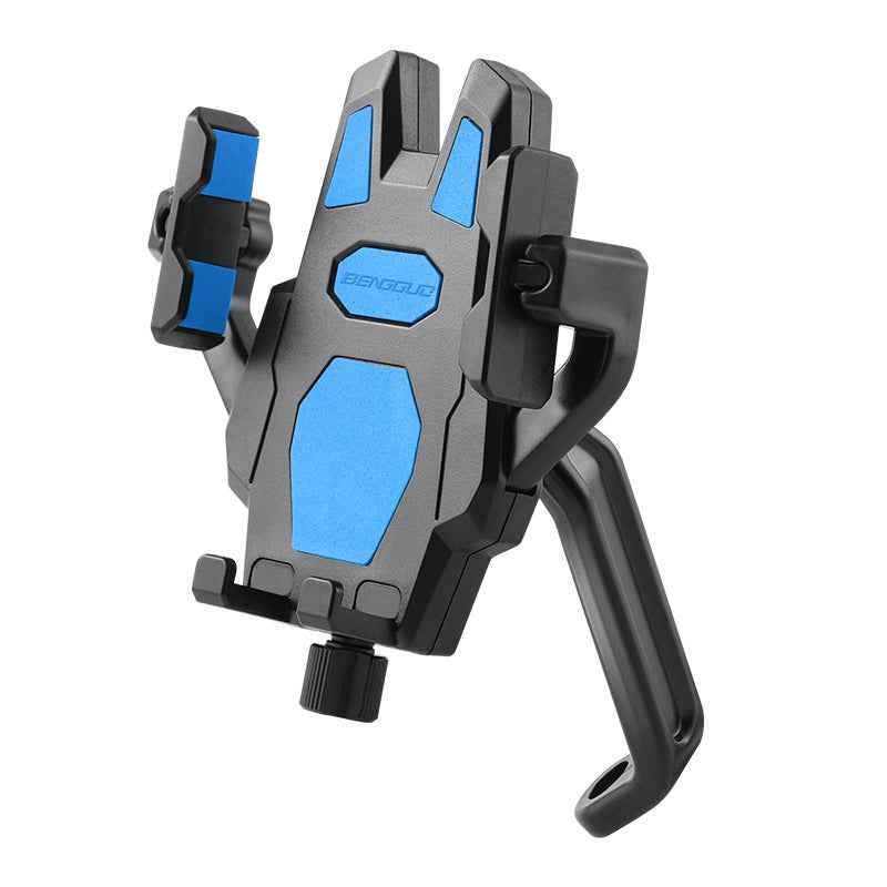 BENGGUO BG-1121 Bicycle Motorcycle Phone Holder 360-Degree Rotating Phone Mount for 55-95mm Devices Navigation Holder - Blue Rearview Mirror Style