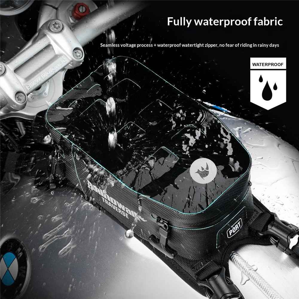 RHINOWALK MCY2601 2L Motorcycle Tank Bag Waterproof Reflective Front Storage Bag for TRaverse Series - 2L