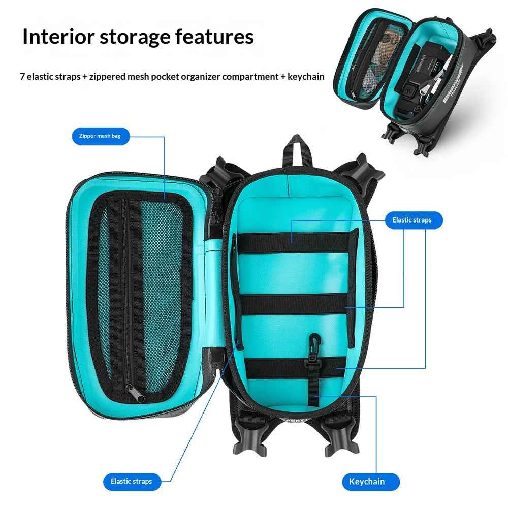 RHINOWALK MCY2601 2L Motorcycle Tank Bag Waterproof Reflective Front Storage Bag for TRaverse Series - 2L