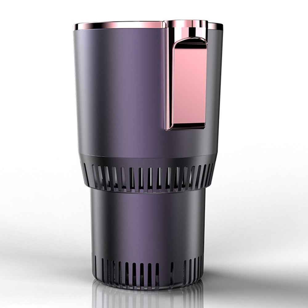 Car Smart Hot and Cold Drinks Holder Home Office Fast Refrigeration Heating Cooling Cup with Digital Display - Purple