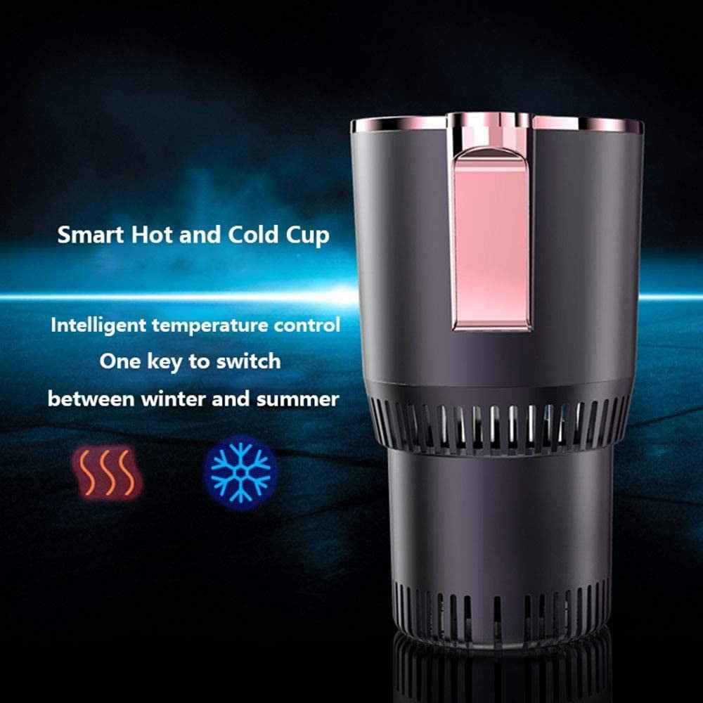 Car Smart Hot and Cold Drinks Holder Home Office Fast Refrigeration Heating Cooling Cup with Digital Display - Purple