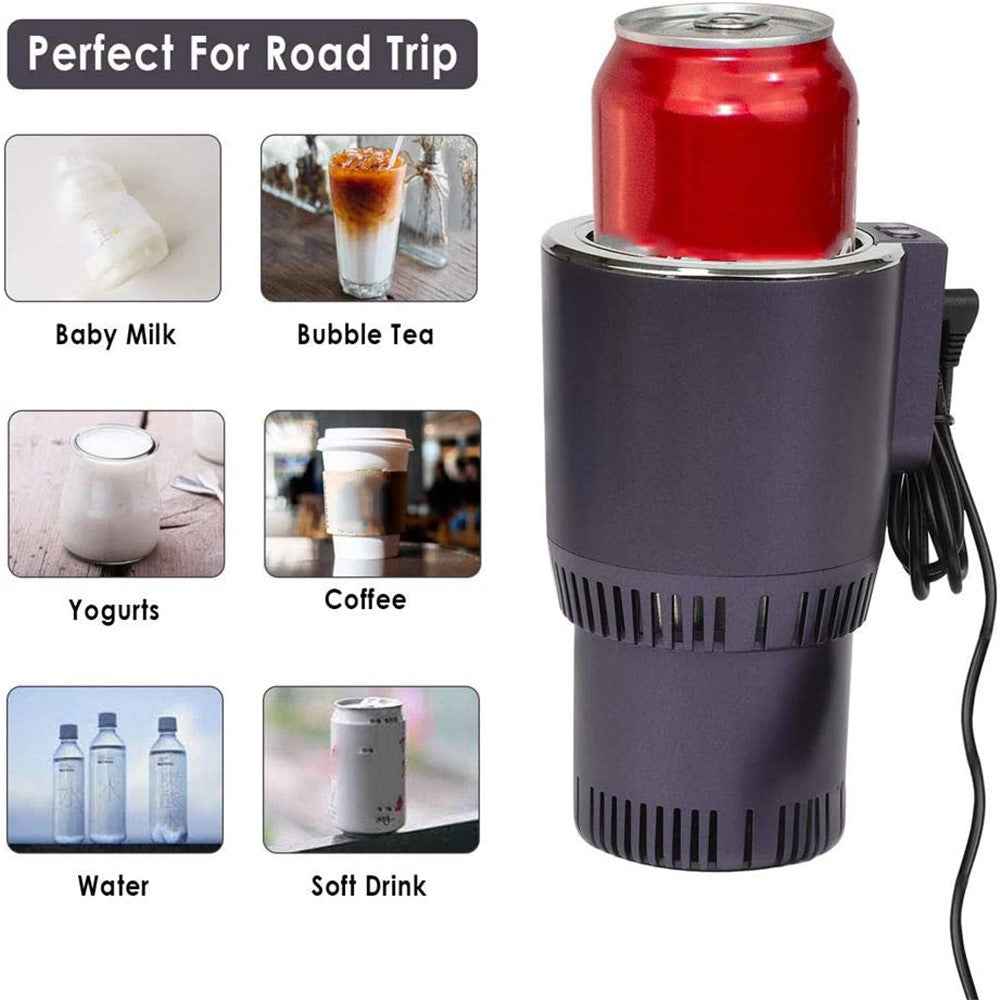 Car Smart Hot and Cold Drinks Holder Home Office Fast Refrigeration Heating Cooling Cup with Digital Display - Purple