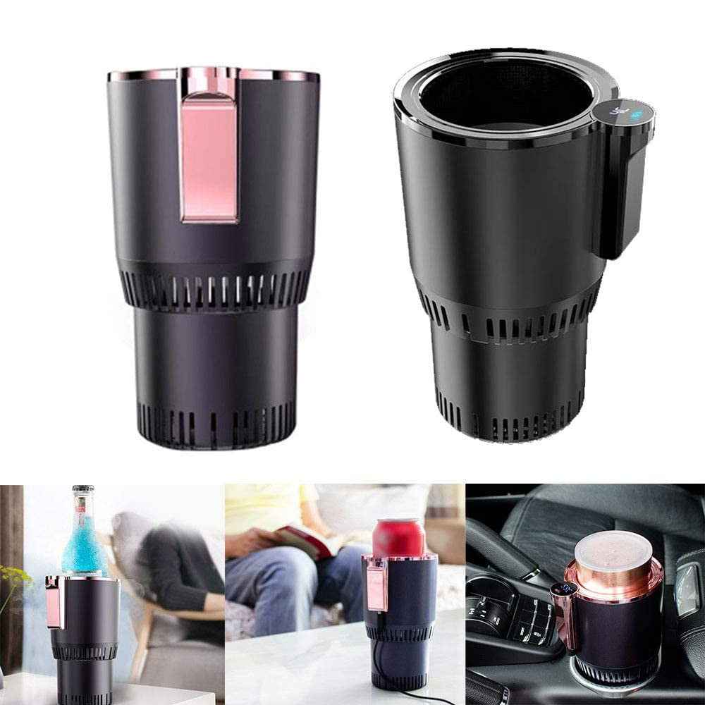 Car Smart Hot and Cold Drinks Holder Home Office Fast Refrigeration Heating Cooling Cup with Digital Display - Blue