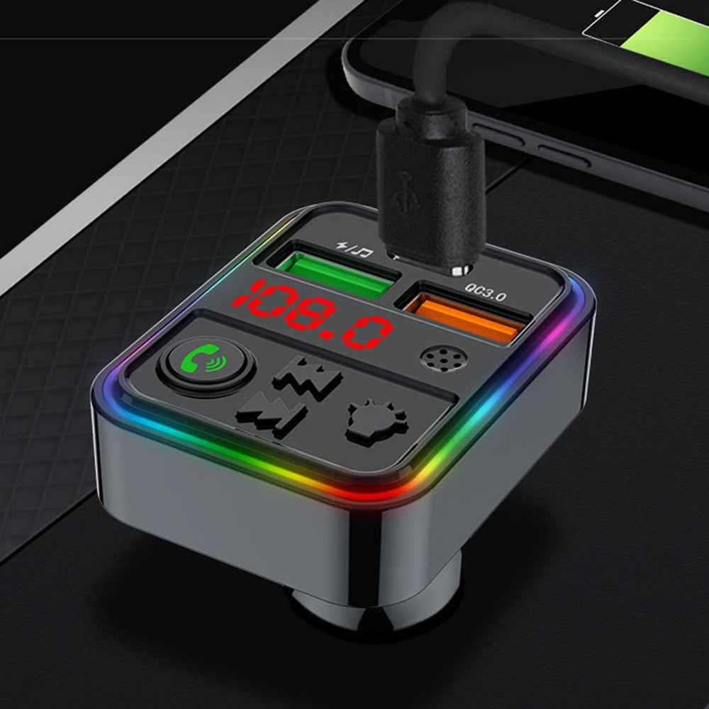 PDF18 PD 25W+QC3.0 Car Charger Bluetooth-compatible MP3 Player Car Charger Adapter Support Hands-Free Calls U-Disk Lossless Sound Quality