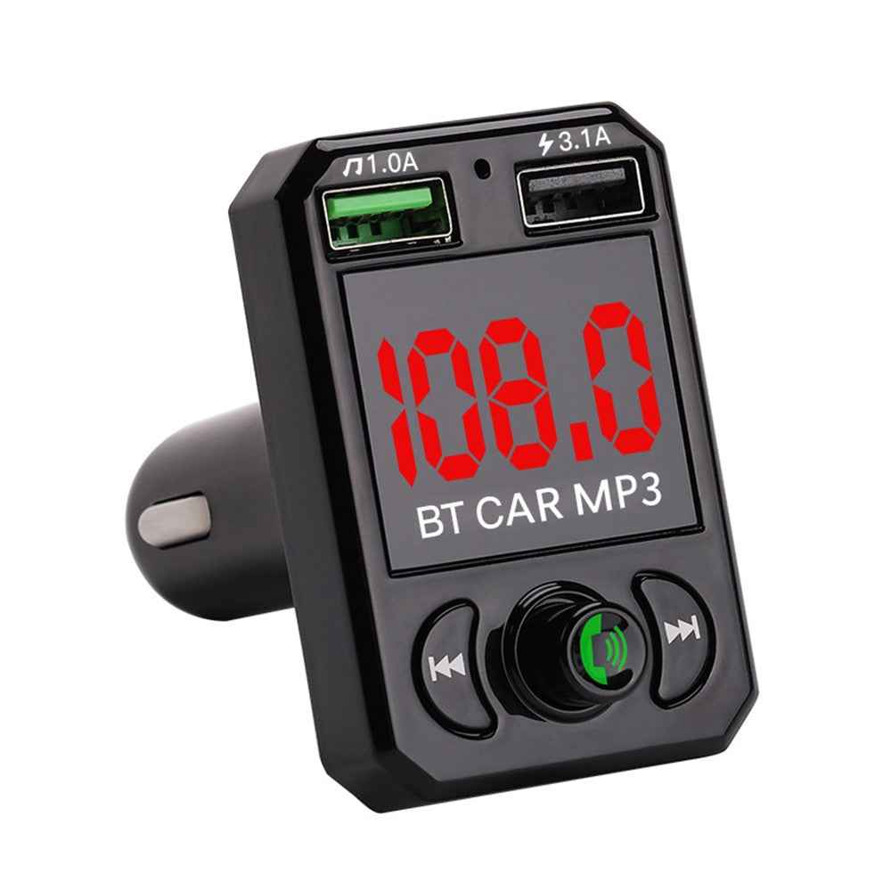 A6 BT FM Transmitter Car Charger with 2 USB Ports Car MP3 Player Support U Disk, TF Card, Bluetooth-compatible Hands-Free Calling