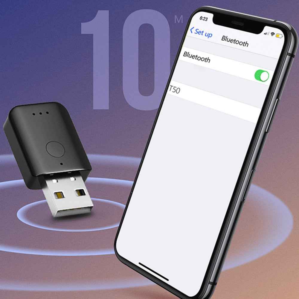 HQ-H5 Car Wireless Audio Adapter Bluetooth-compatible USB Receiver Universal Lossless MP3 Playback FM Transmitter Car Audio Adapter for Driving Navigation