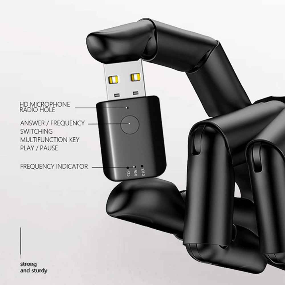 HQ-H5 Car Wireless Audio Adapter Bluetooth-compatible USB Receiver Universal Lossless MP3 Playback FM Transmitter Car Audio Adapter for Driving Navigation