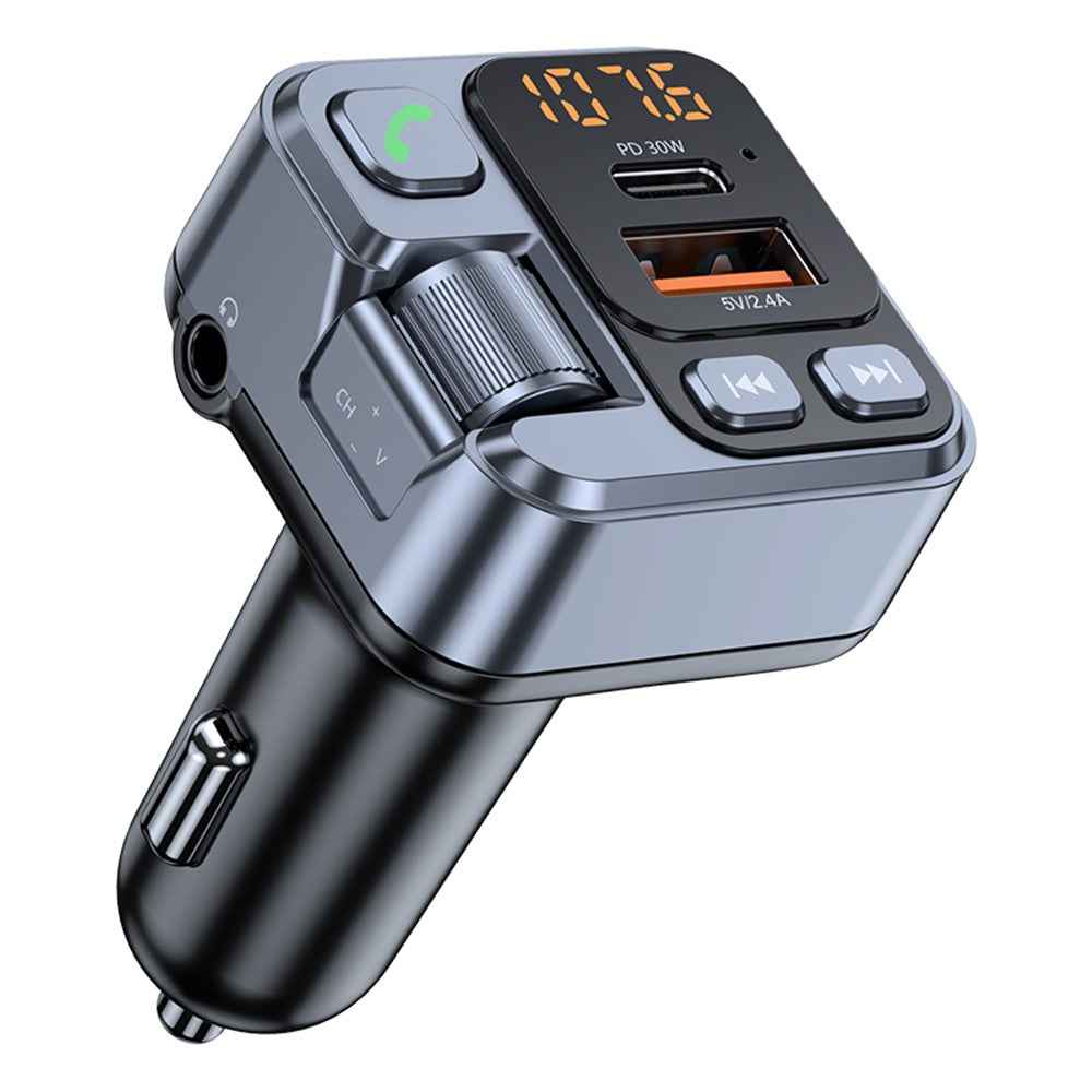 T16 PD 30W Car Charger Bluetooth-compatible MP3 Player FM Transmitter Charger Adapter with LED Screen