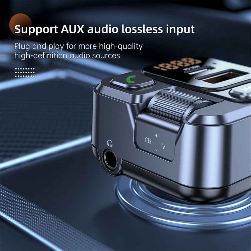 T16 PD 30W Car Charger Bluetooth-compatible MP3 Player FM Transmitter Charger Adapter with LED Screen