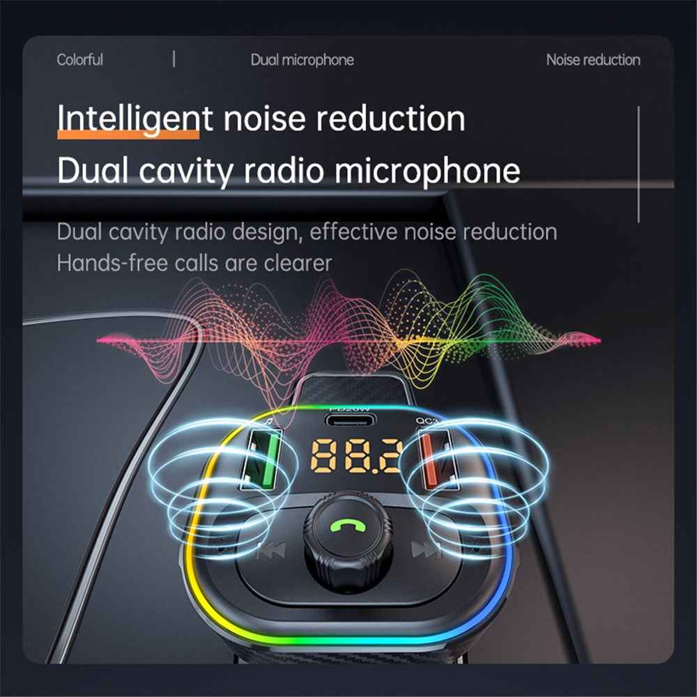 T86 QC3.0 / PD Car Charger Bluetooth-compatible MP3 Player FM Transmitter Cigarette Lighter Charger Support U Disk / TF Card