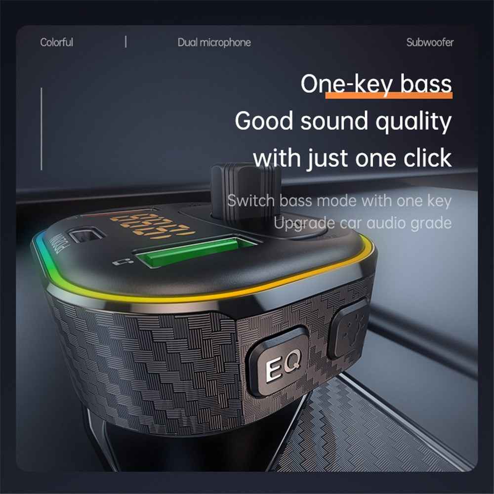 T86 QC3.0 / PD Car Charger Bluetooth-compatible MP3 Player FM Transmitter Cigarette Lighter Charger Support U Disk / TF Card