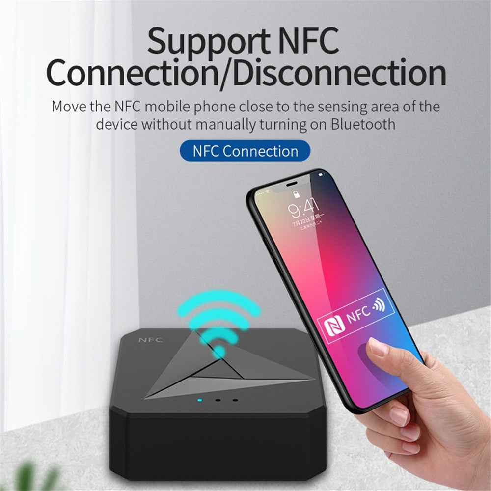 M21 2-in-1 Car NFC Bluetooth-compatible Receiver Transmitter Plastic RCA 3.5mm AUX Audio Adapter