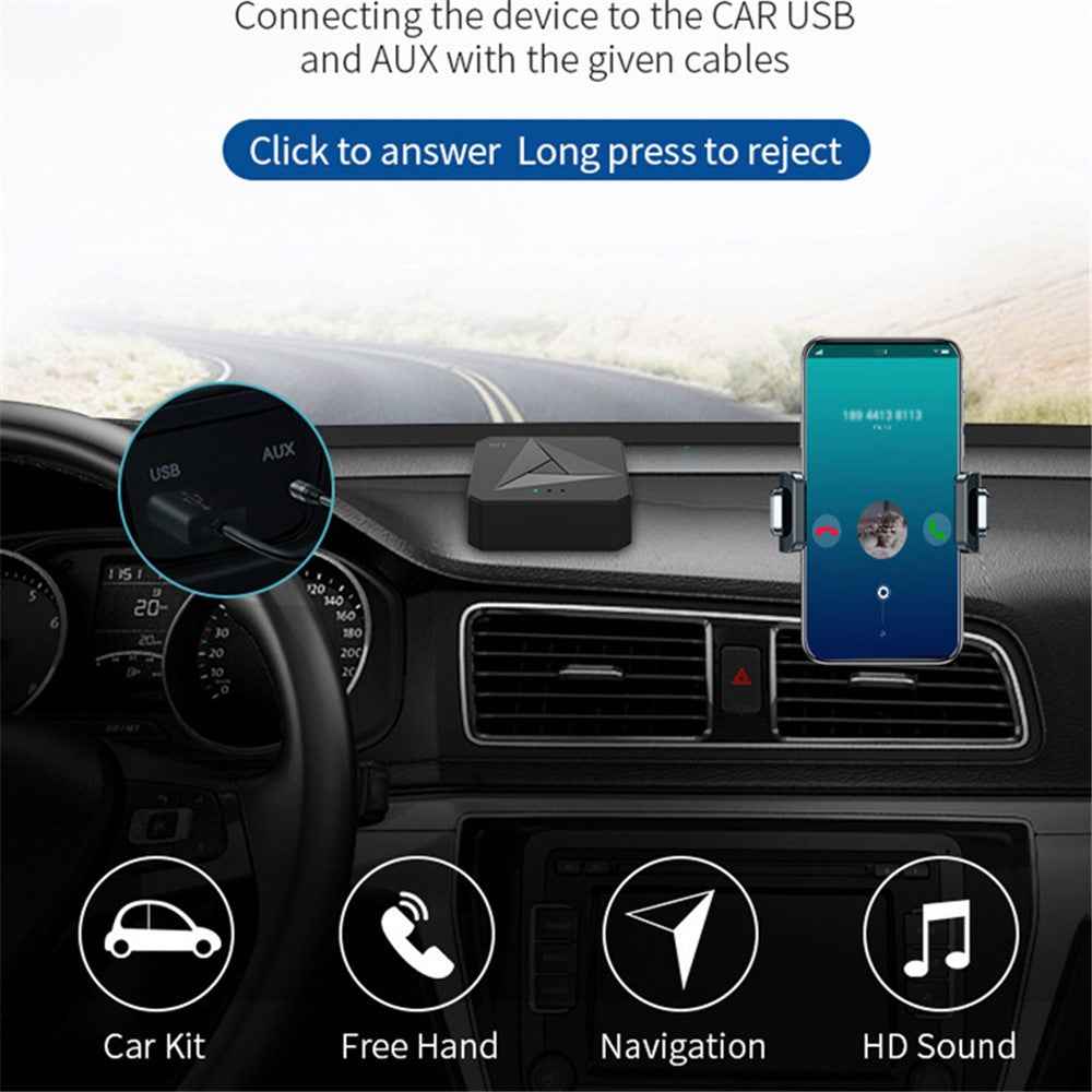 M21 2-in-1 Car NFC Bluetooth-compatible Receiver Transmitter Plastic RCA 3.5mm AUX Audio Adapter