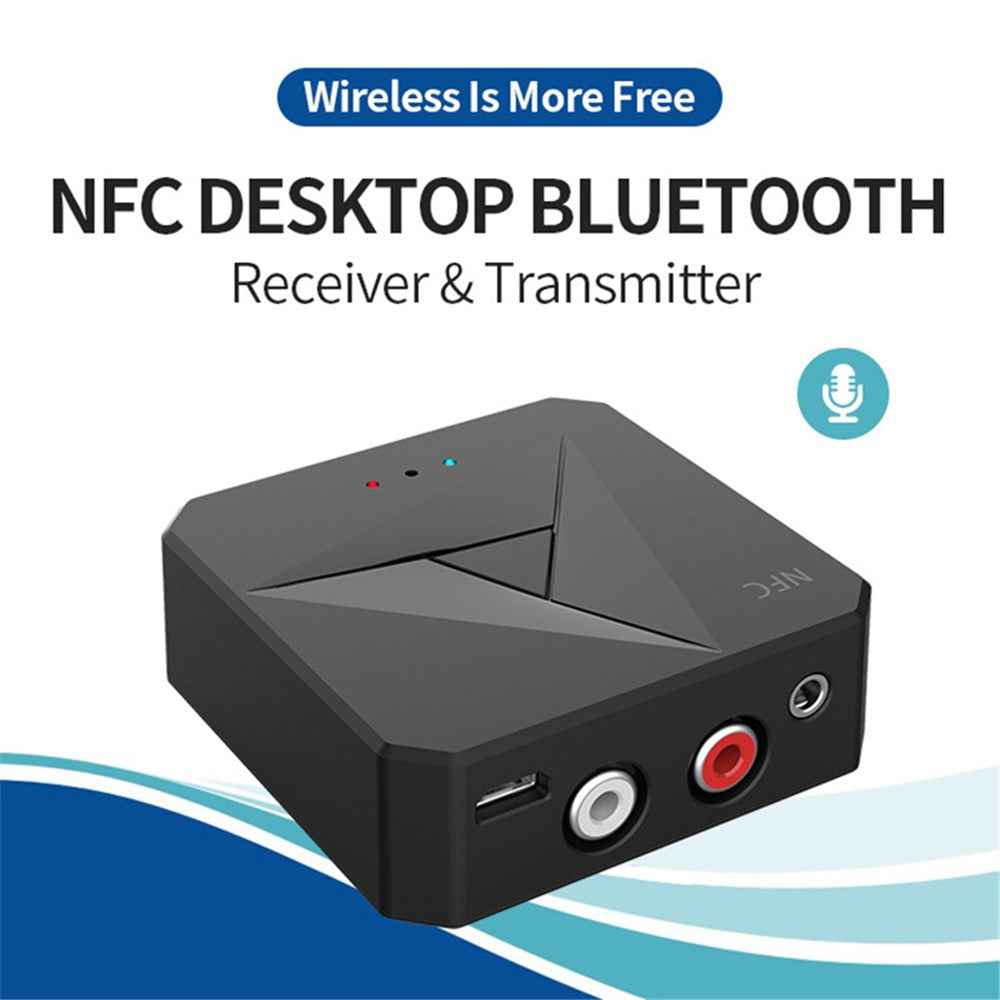 M21 2-in-1 Car NFC Bluetooth-compatible Receiver Transmitter Plastic RCA 3.5mm AUX Audio Adapter