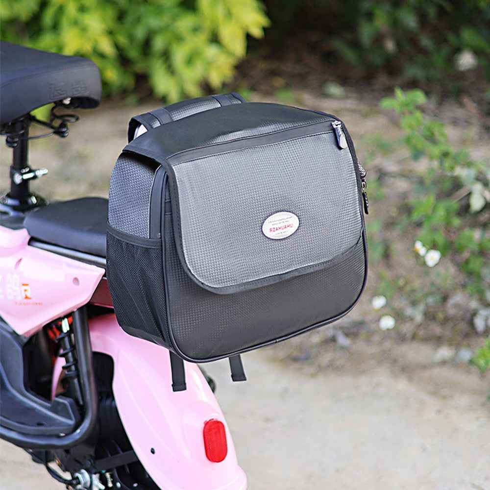 RZAHUAHU 10L Waterproof PU Motorcycle Rear Seat Bag Motorbike Bicycle Tools Storage Tail Bag