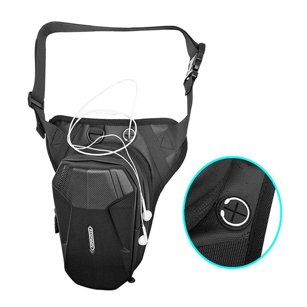 RZAHUAHU Hard Shell 600D Waterproof Fabric Motorcycle Riding Waist Bag Phone Tools Storage Crossbody Bag