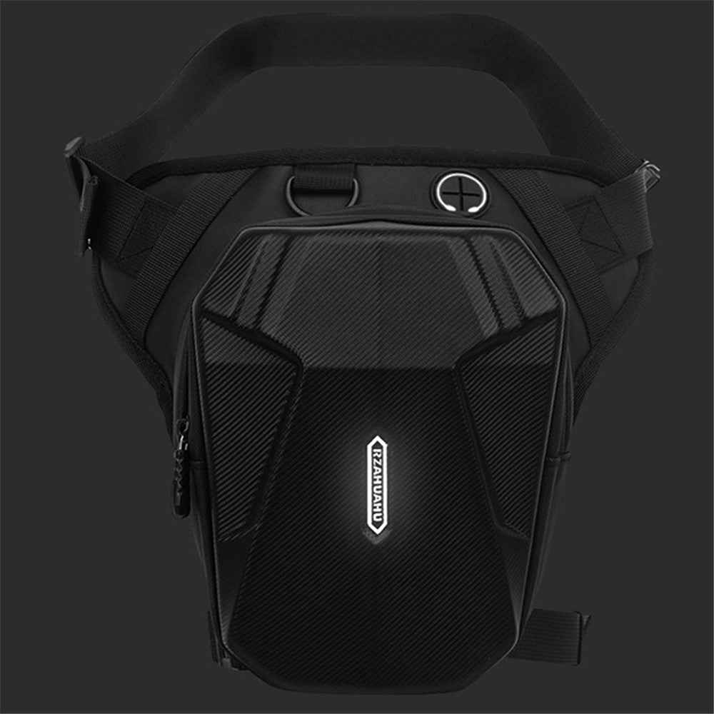 RZAHUAHU Hard Shell 600D Waterproof Fabric Motorcycle Riding Waist Bag Phone Tools Storage Crossbody Bag
