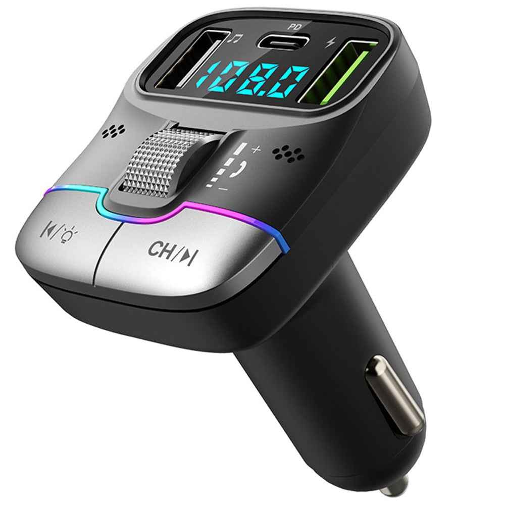 GZ01 Bluetooth-compatible 5.3 Hands-free Call U-disk MP3 Music Player Type-C + Dual USB Car Charger