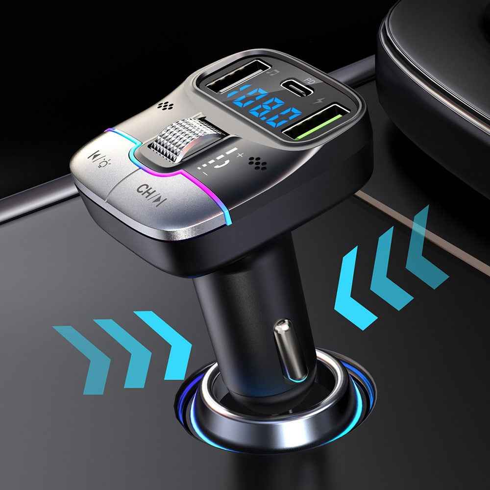 GZ01 Bluetooth-compatible 5.3 Hands-free Call U-disk MP3 Music Player Type-C + Dual USB Car Charger