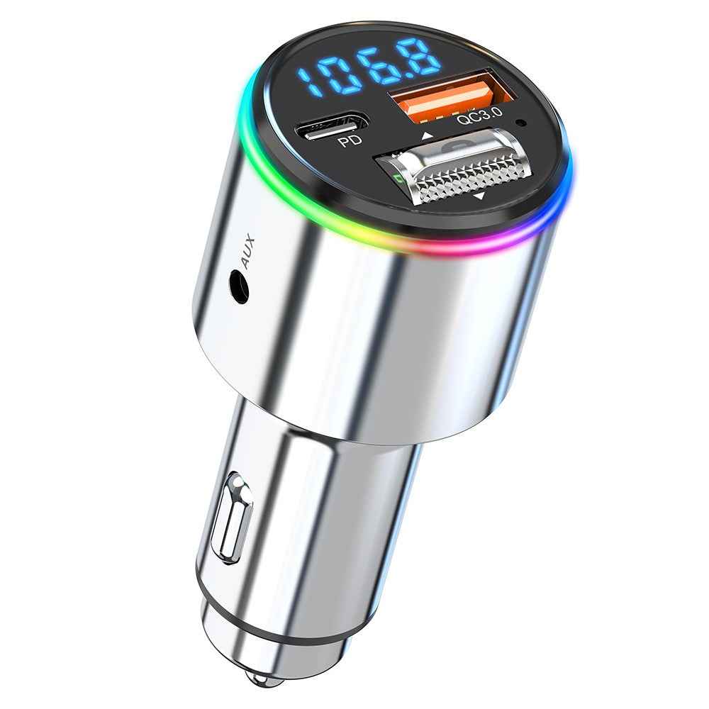 BC88 Bluetooth-compatible 5.3 FM Transmitter QC3.0 PD 30W Fast Charging Car MP3 Player with RGB Light (CE Certified)