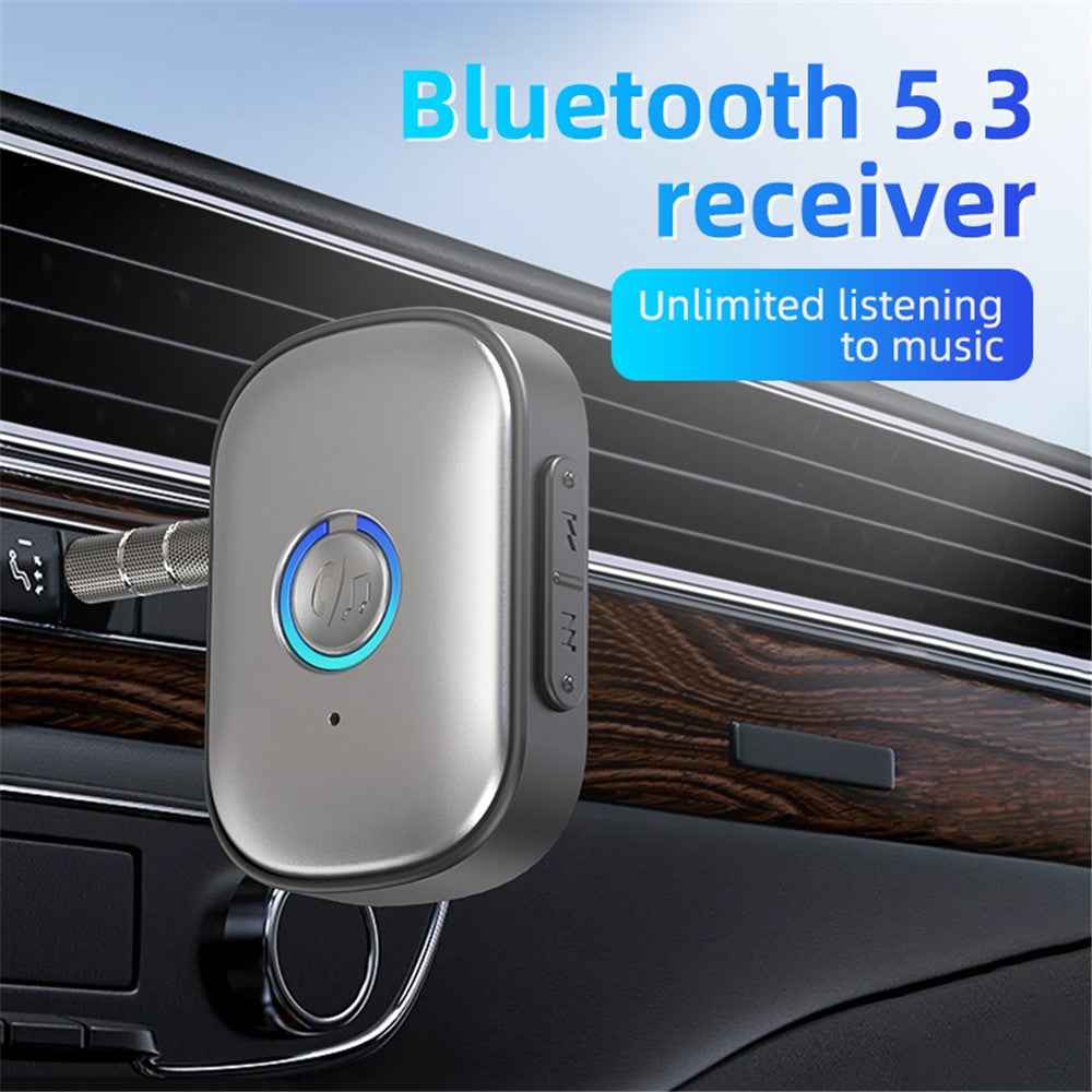 W1 Hands Free AUX Car Bluetooth-compatible Receiver Portable Mini BT 5.3 Receiver Car Audio Adapter