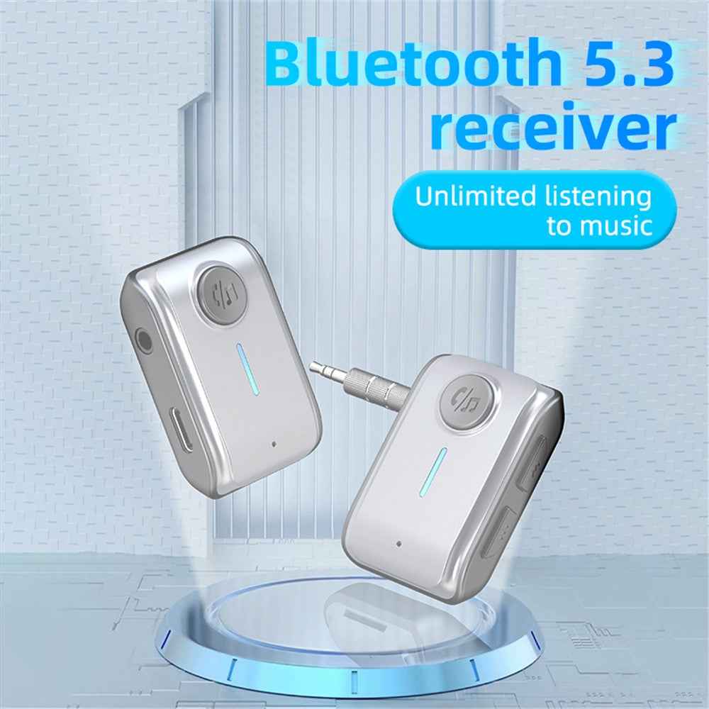 W2 Hands Free AUX Car Bluetooth-compatible Receiver Portable BT 5.3 Car Audio Adapter with Type-C Input, TF Card Slot