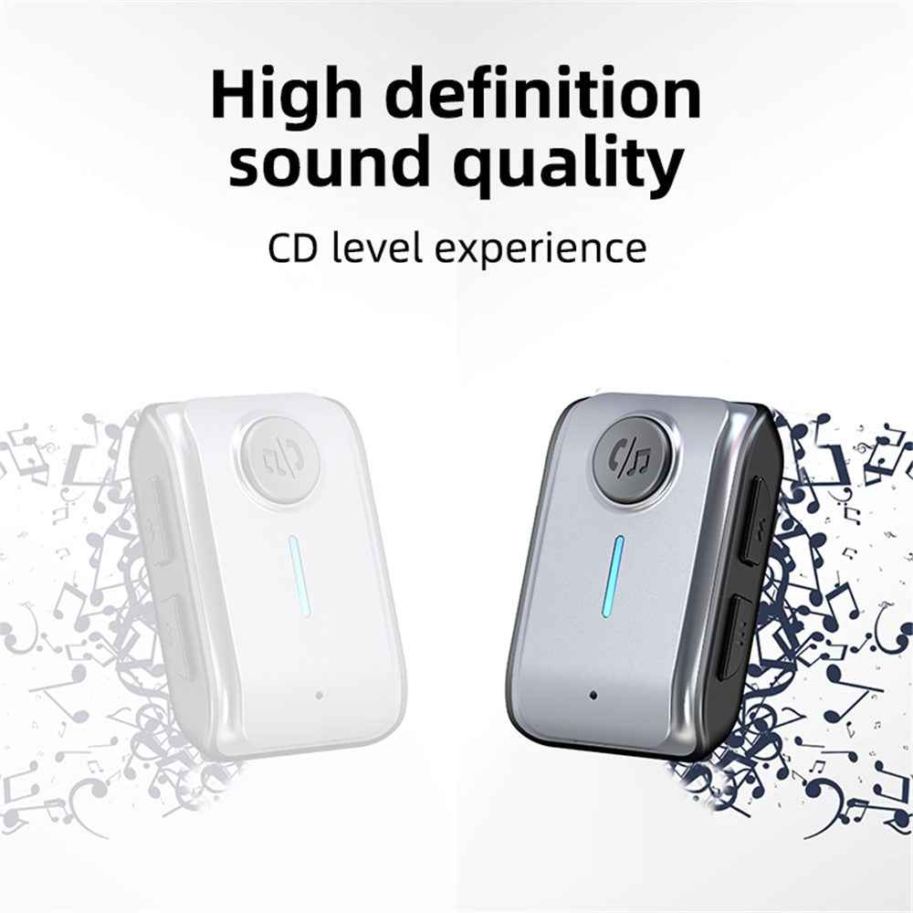 W2 Hands Free AUX Car Bluetooth-compatible Receiver Portable BT 5.3 Car Audio Adapter with Type-C Input, TF Card Slot