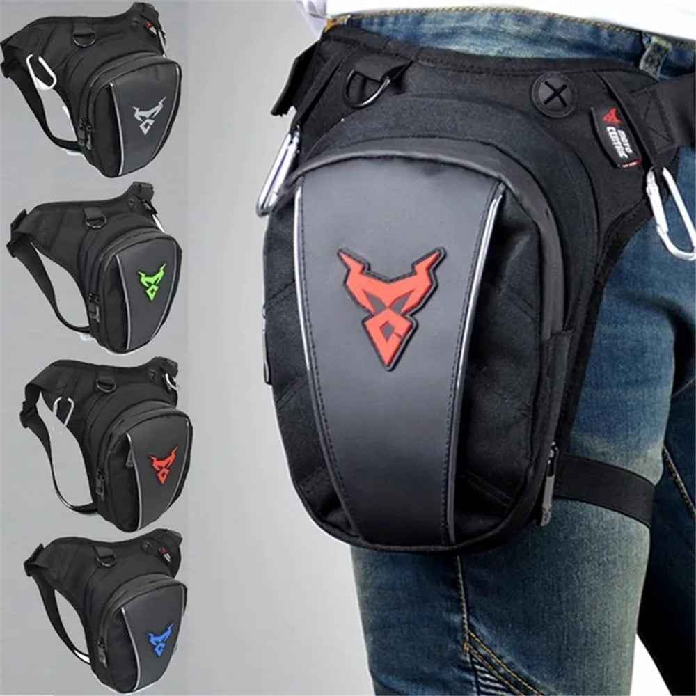 MOTOCENTRIC 11-MC-0105 Motorcycle Leg Bag Riding Equipment Crossbody Shoulder Bag Rider Waist Pouch with Reflective Strips - Green