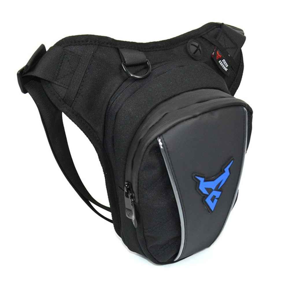MOTOCENTRIC 11-MC-0105 Motorcycle Leg Bag Riding Equipment Crossbody Shoulder Bag Rider Waist Pouch with Reflective Strips - Blue