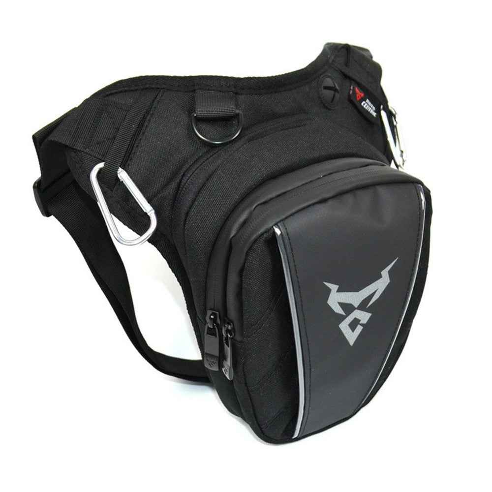 MOTOCENTRIC 11-MC-0105 Motorcycle Leg Bag Riding Equipment Crossbody Shoulder Bag Rider Waist Pouch with Reflective Strips - Grey